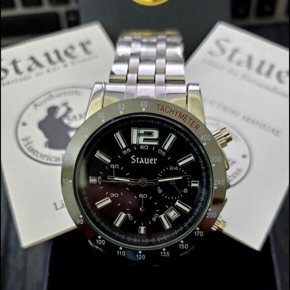New In Box‎ Stauer 38061 Jet Setter Chronograph Mens Watch - Picture 2 of 10